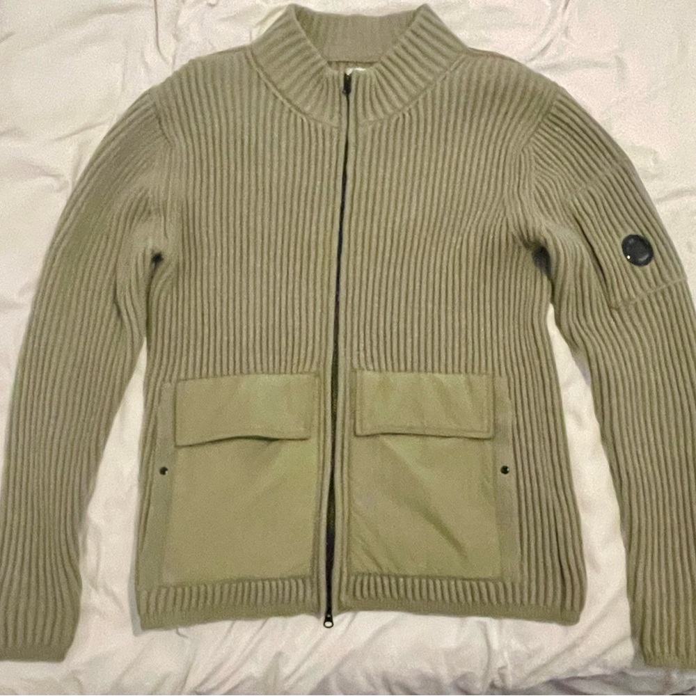 C.P. Company Beige Ribbed Sweater